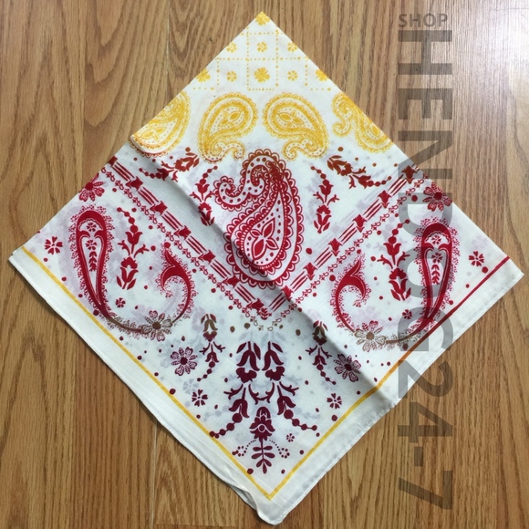 OMBRE PAISLEY BANDANA SCARVE ONE SIZE - Picture 4 of 4